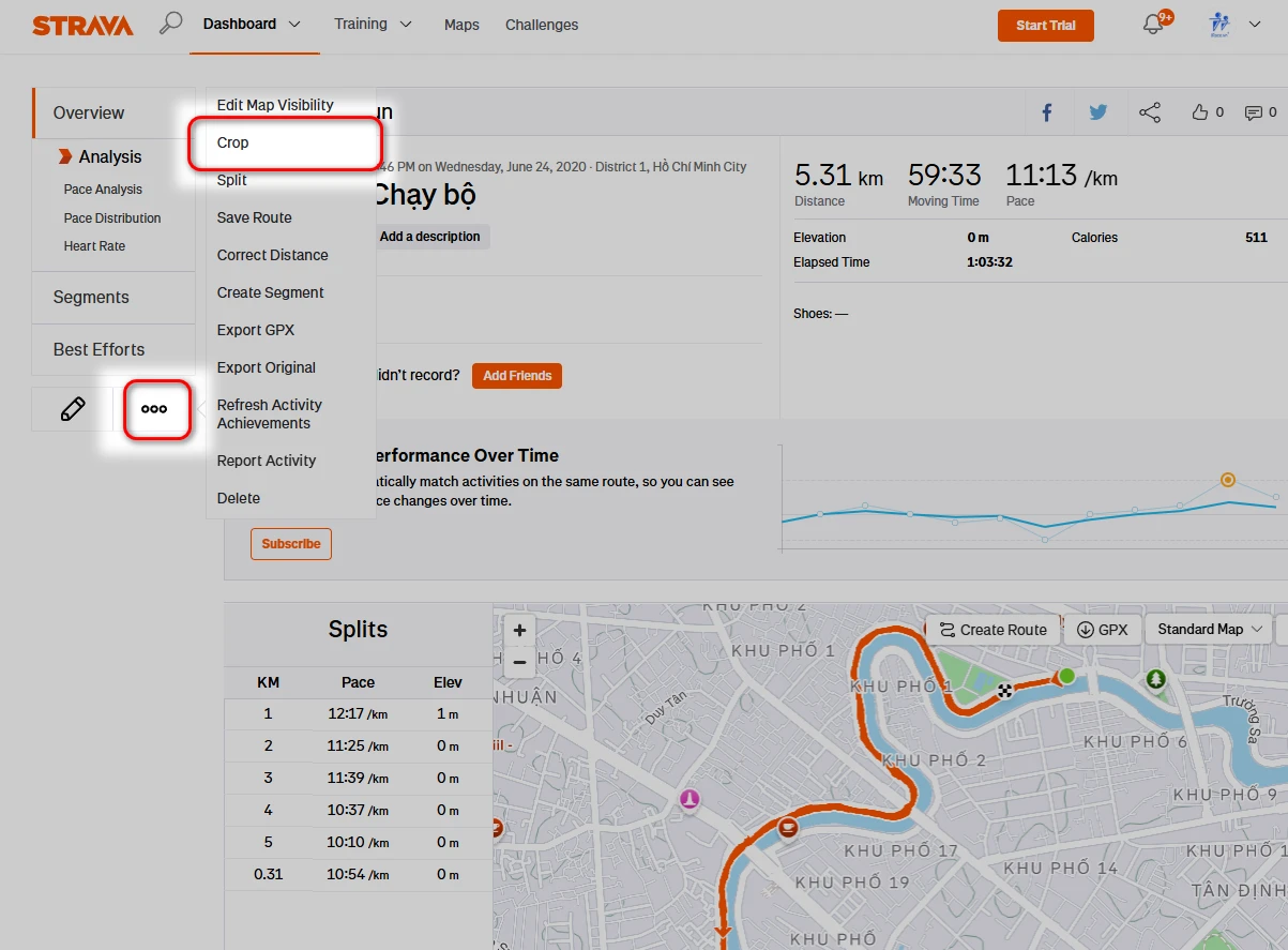 Cách Crop Hoạt Động Trên Strava Để Loại Bỏ Quãng Đường Thừa