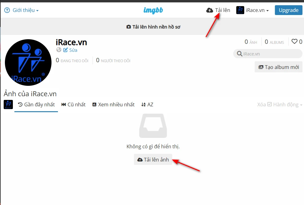 Tải ảnh lên imgbb