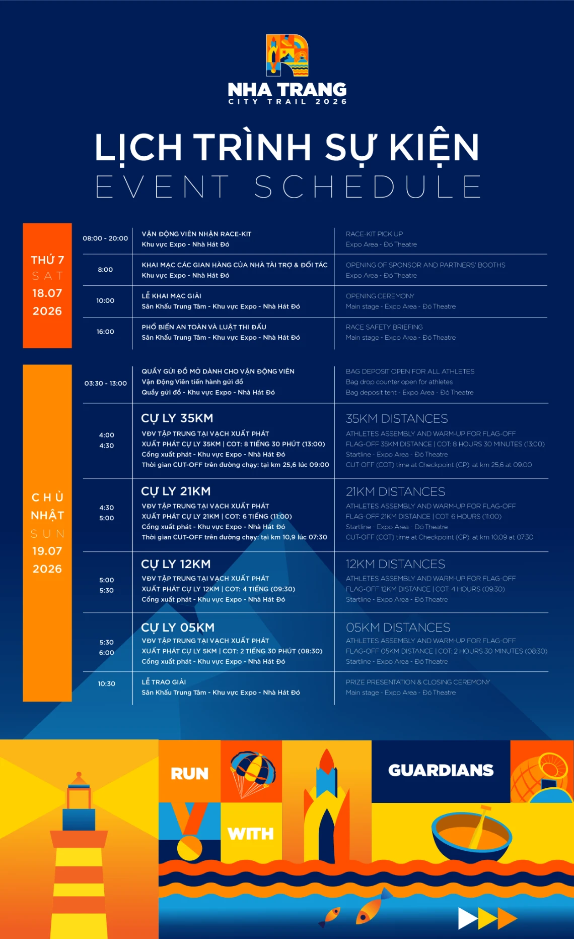 Lịch trình sự kiện Nha Trang City Trail 2026