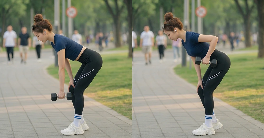 Single-Arm Bent-Over Row (Chèo tạ một tay)