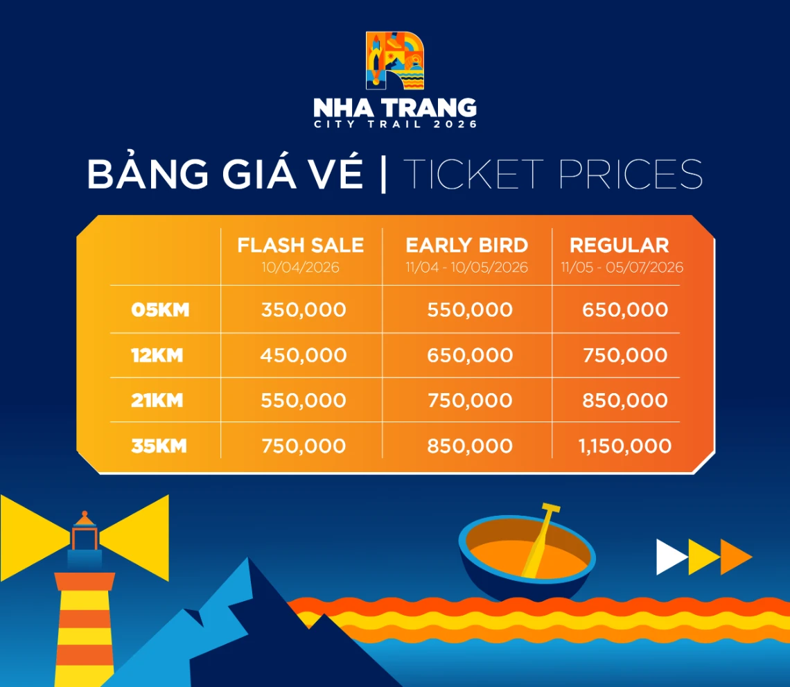 Bảng giá vé Nha Trang City Trail 2026