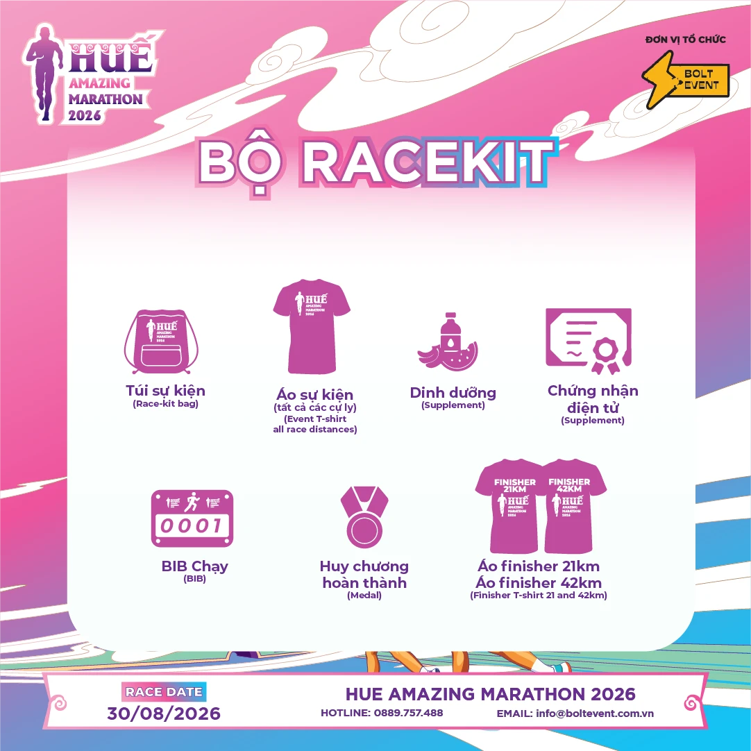 Thông tin Racekit Huế Amazing Marathon 2026