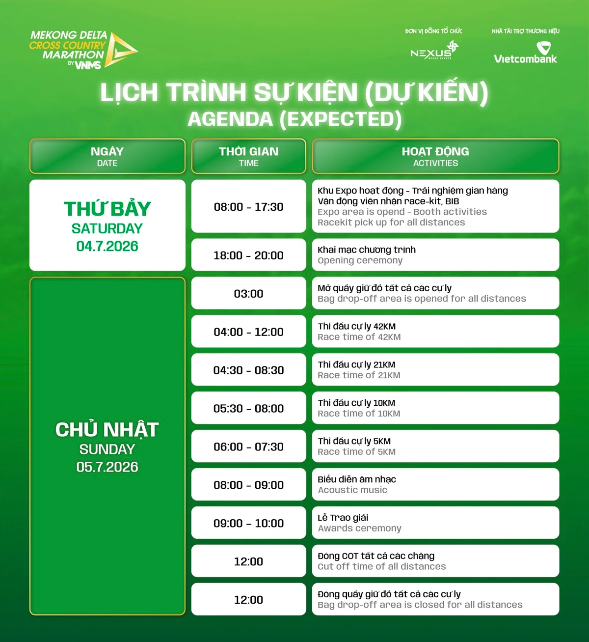 Lịch trình