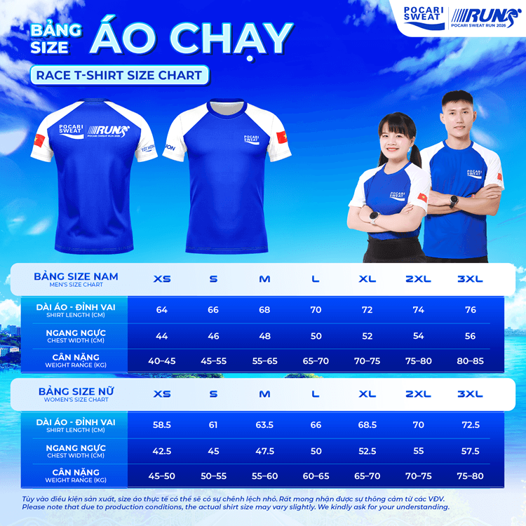 Size &aacute;o chạy